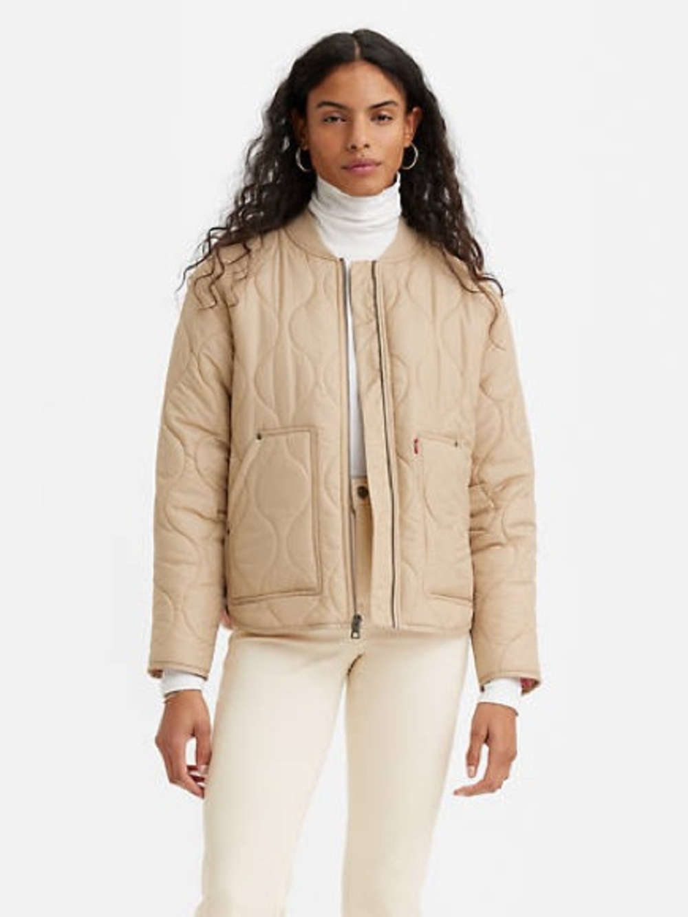 Levi’s Onion Quilted Liner Puffer Bomber Jacket Tan L